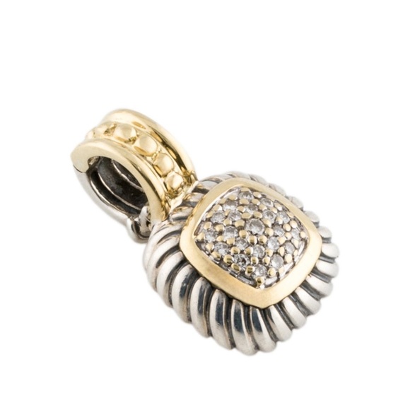 - David Yurman 18k and Silver Diamond Pendant. Excellent Condition. - Picture 2 of 8